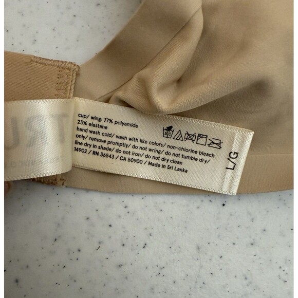 Large NEW True & Co True Body Triangle Convertible Strap Bra, Beige 36C/D 38A/B - Picture 9 of 10